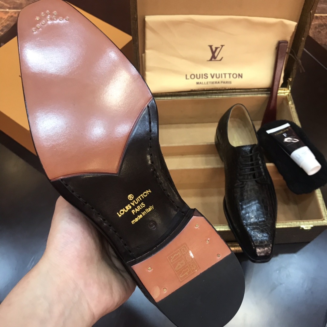 Оксфорды мужские в стиле Louis Vuitton чёрного цвета