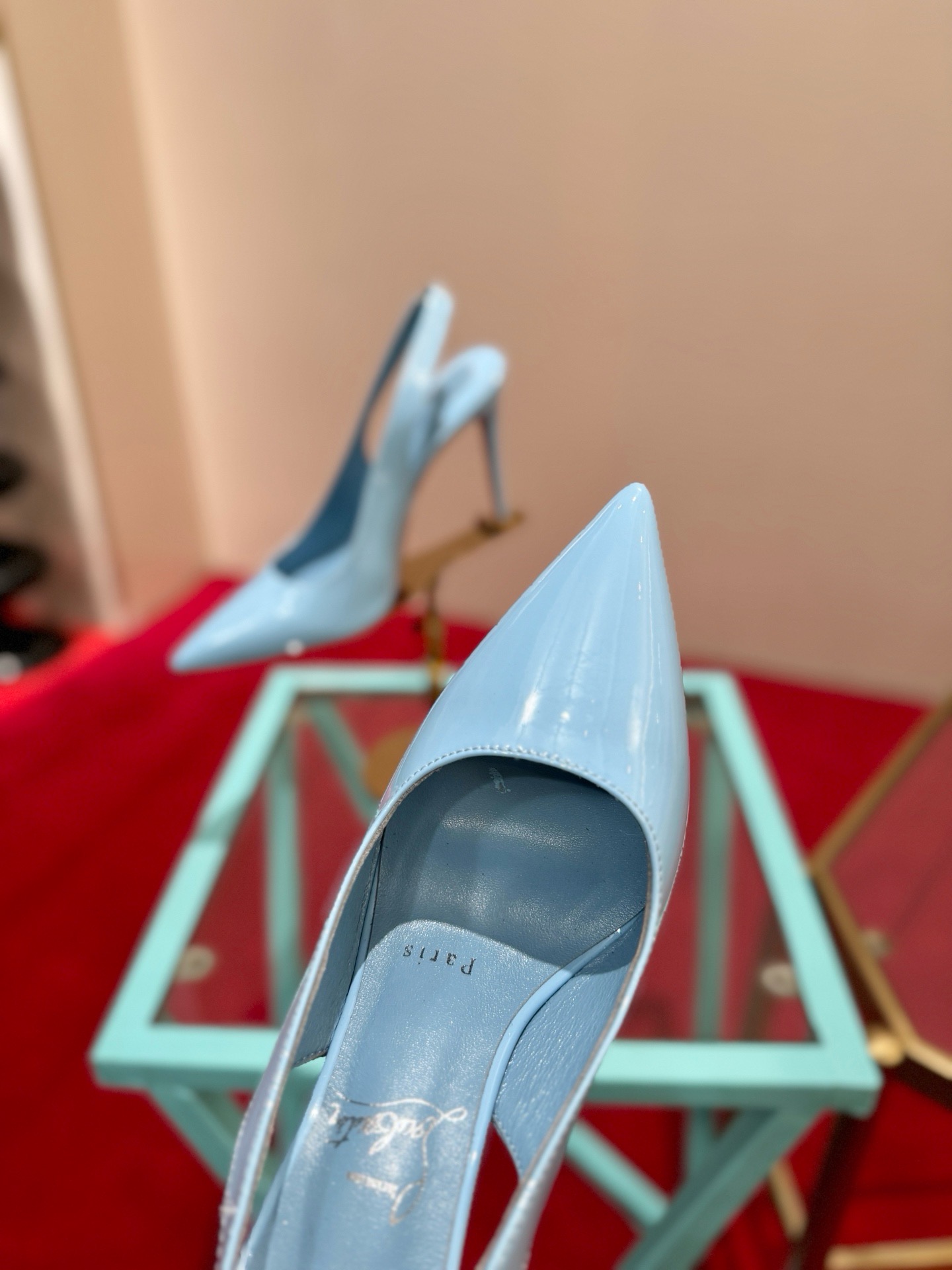 Туфли женские в стиле Christian Louboutin So Kate голубого цвета