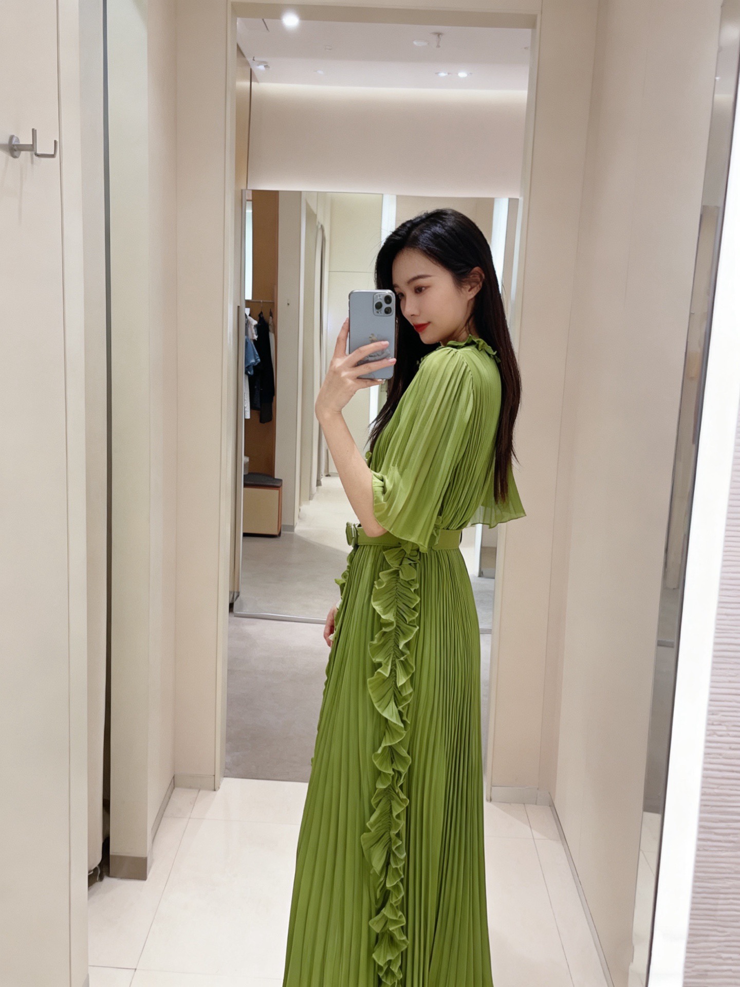 Платье женское в стиле Zimmermann плиссированное с оборками и поясом