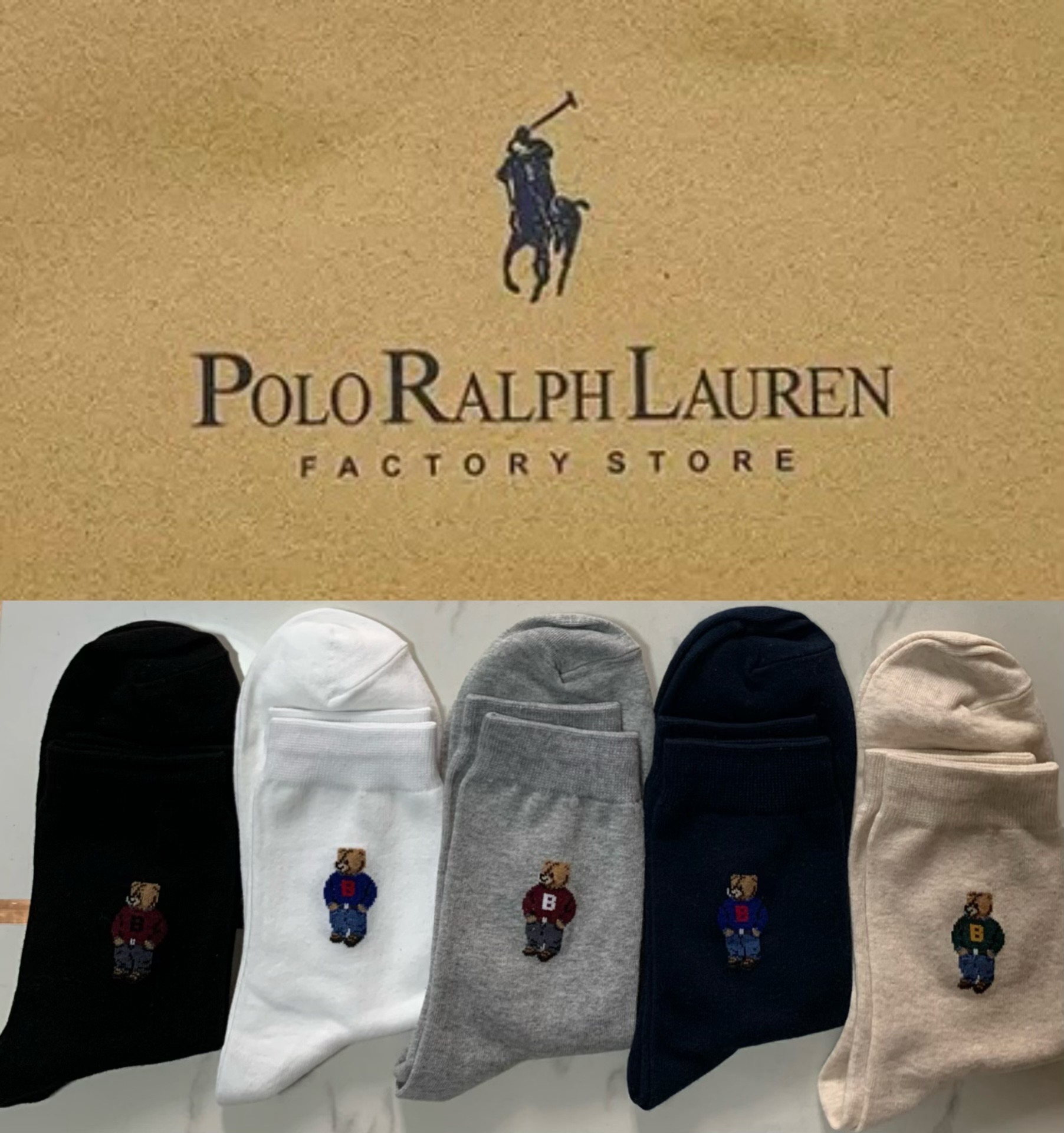Носки женские в стиле Ralph Lauren (набор 5 пар)