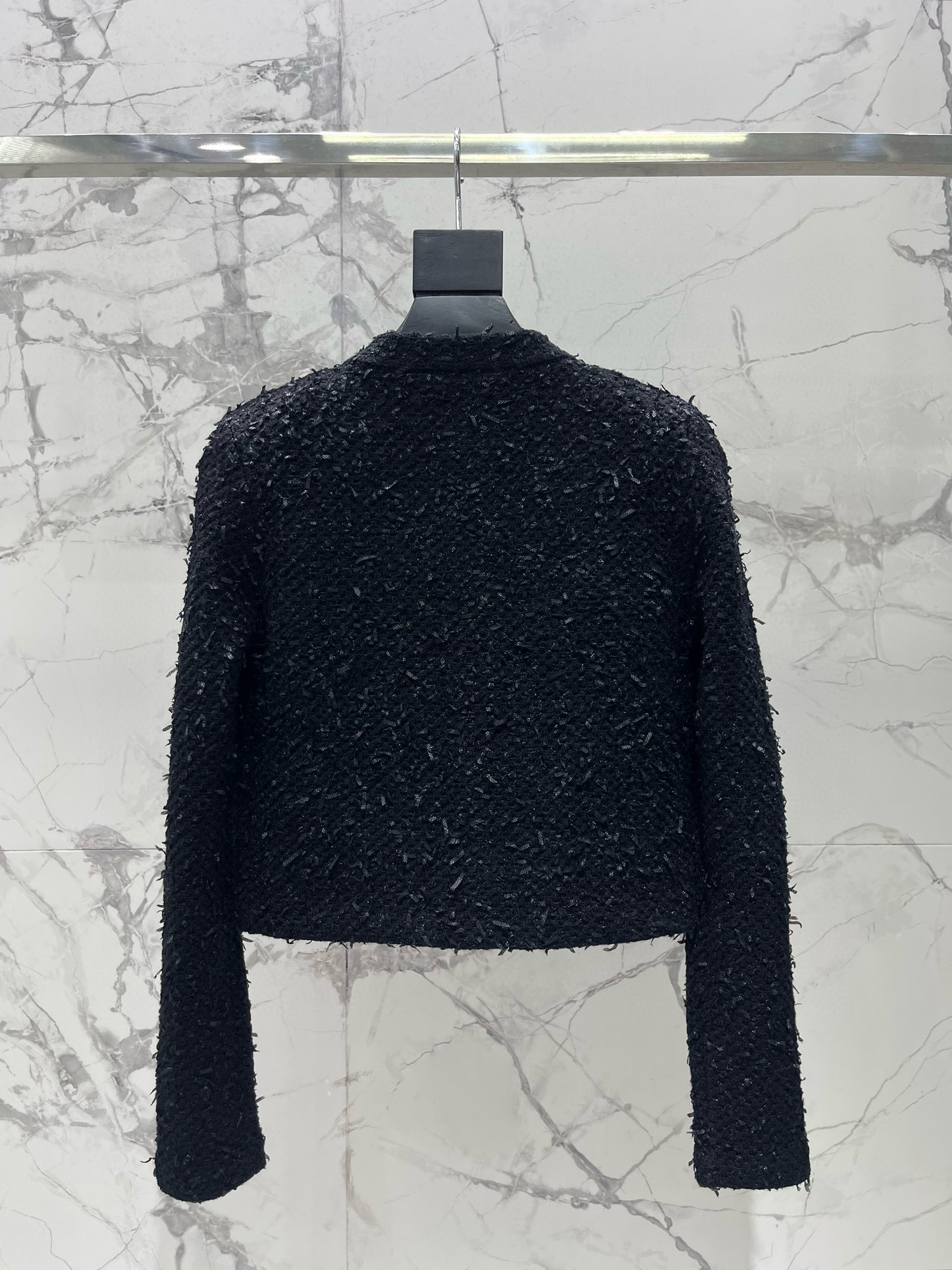 Костюм женский в стиле Self-Portrait с кристаллами, чёрного цвета