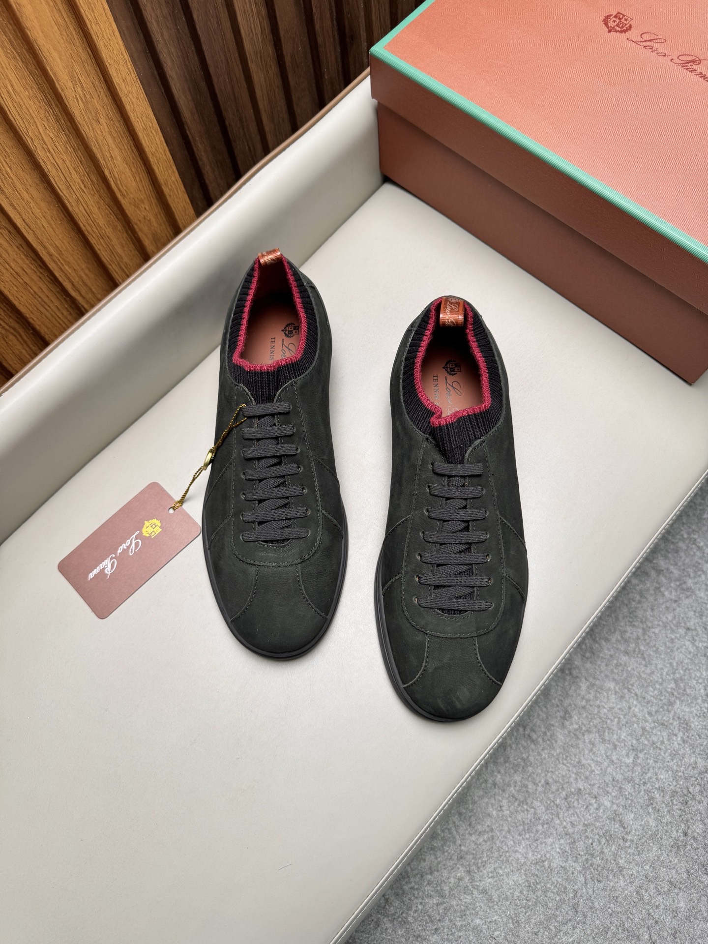 Кроссовки мужские в стиле Loro Piana Soho Walk черного цвета