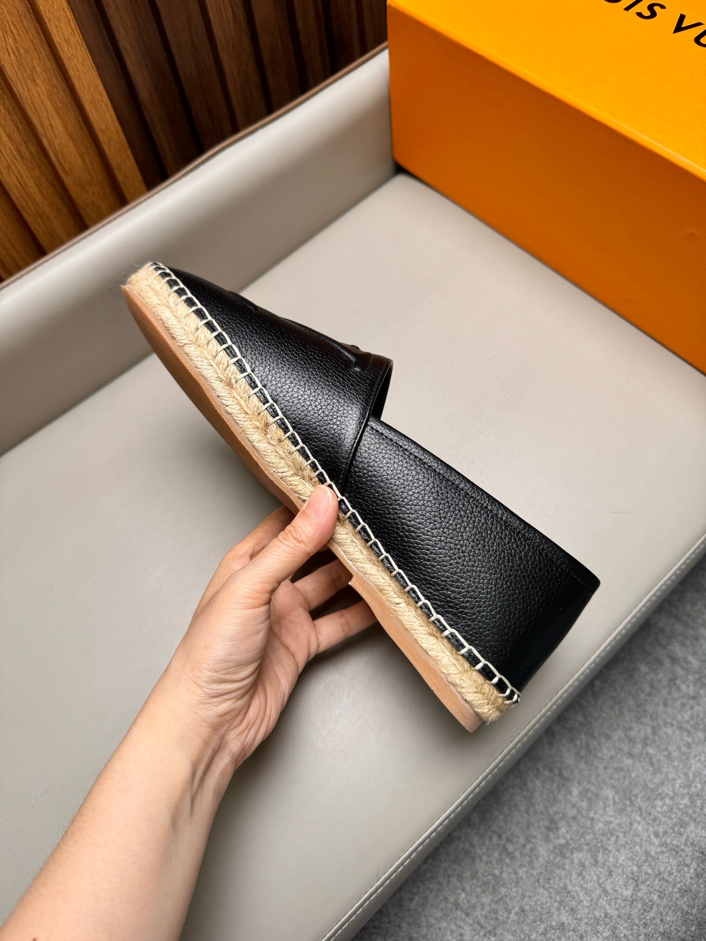 Эспадрильи мужские в стиле Louis Vuitton чёрного цвета