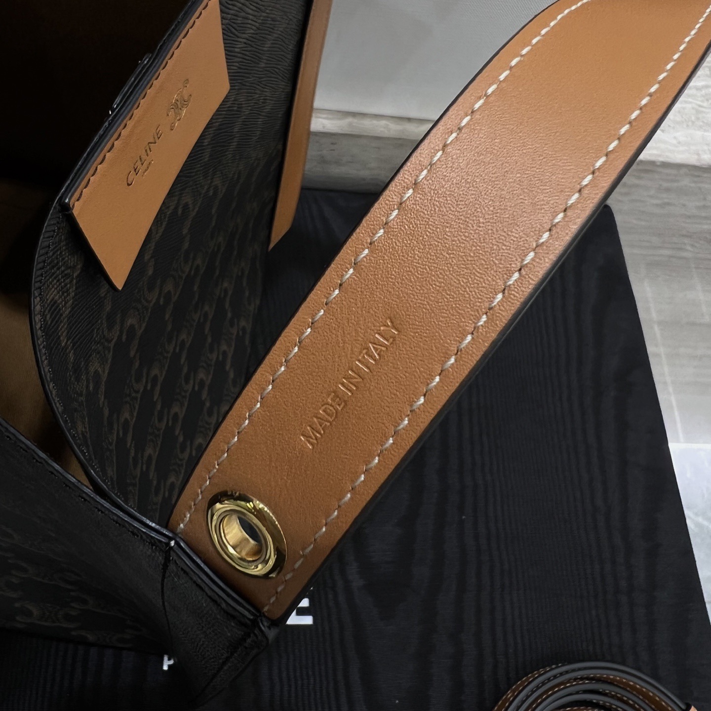 Сумка женская в стиле Celine Cubo Monogram коричневого цвета