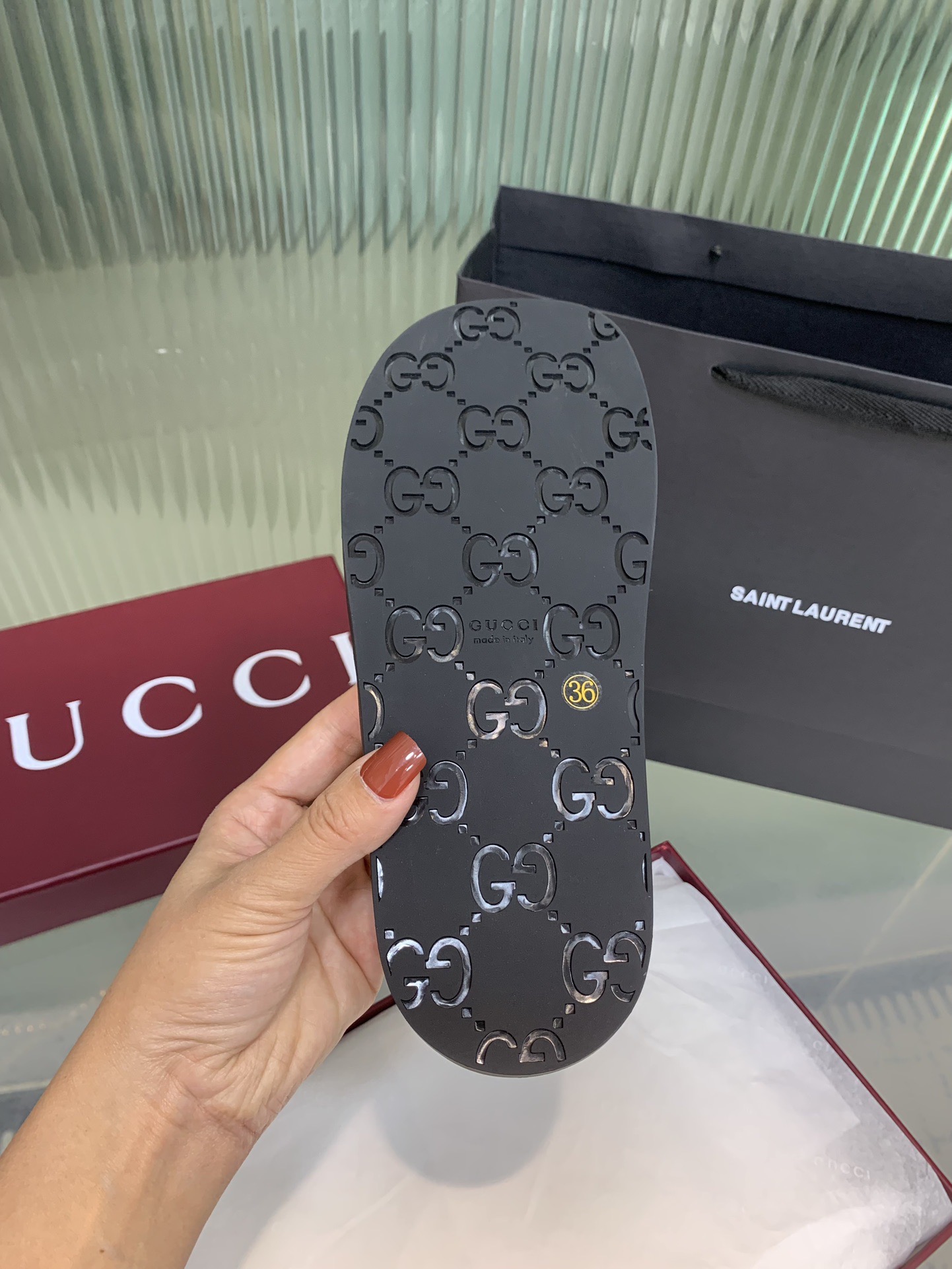 Мюли женские в стиле Gucci GG молочного цвета