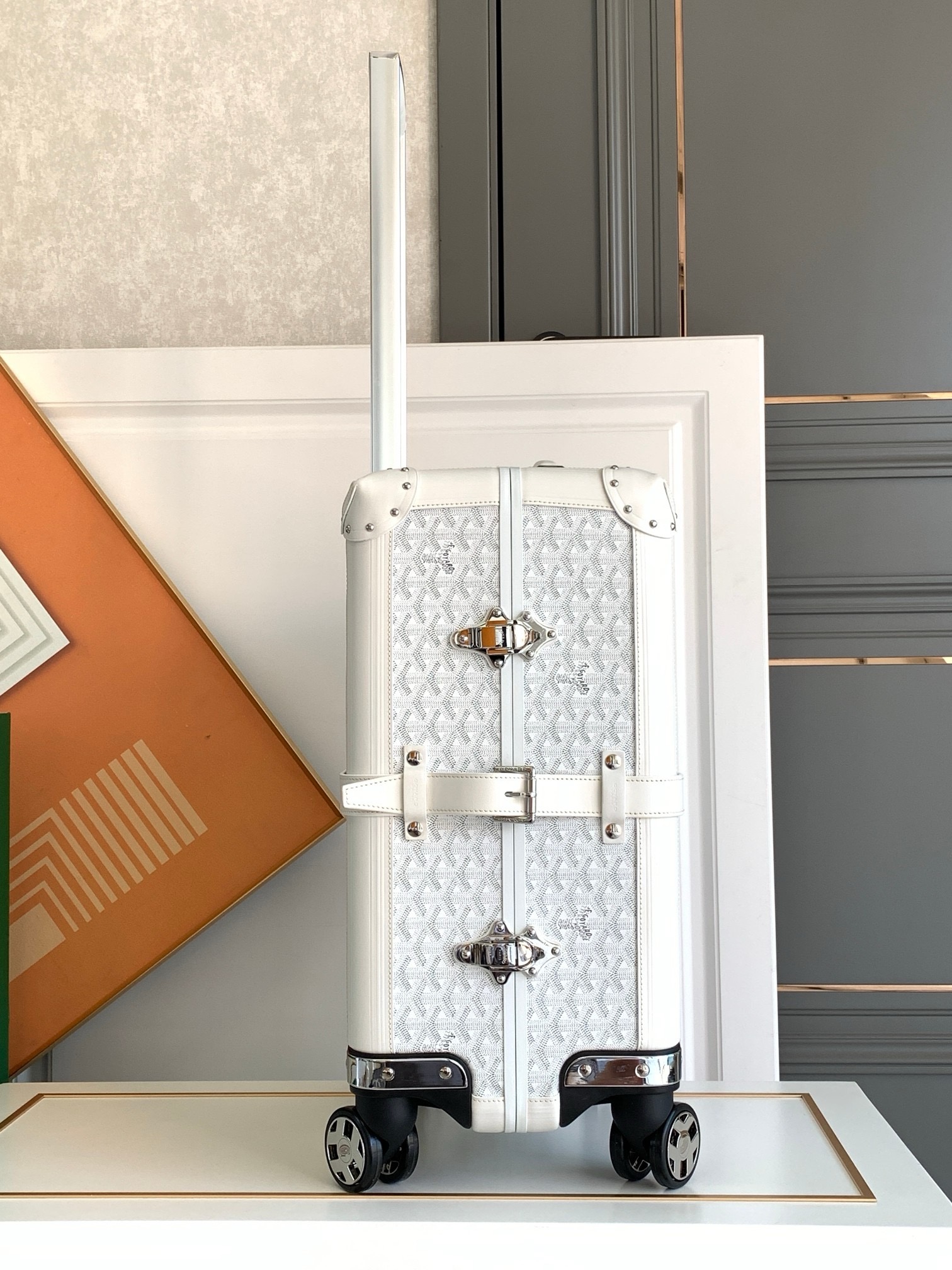 Чемодан Goyard Bourget PM белого цвета
