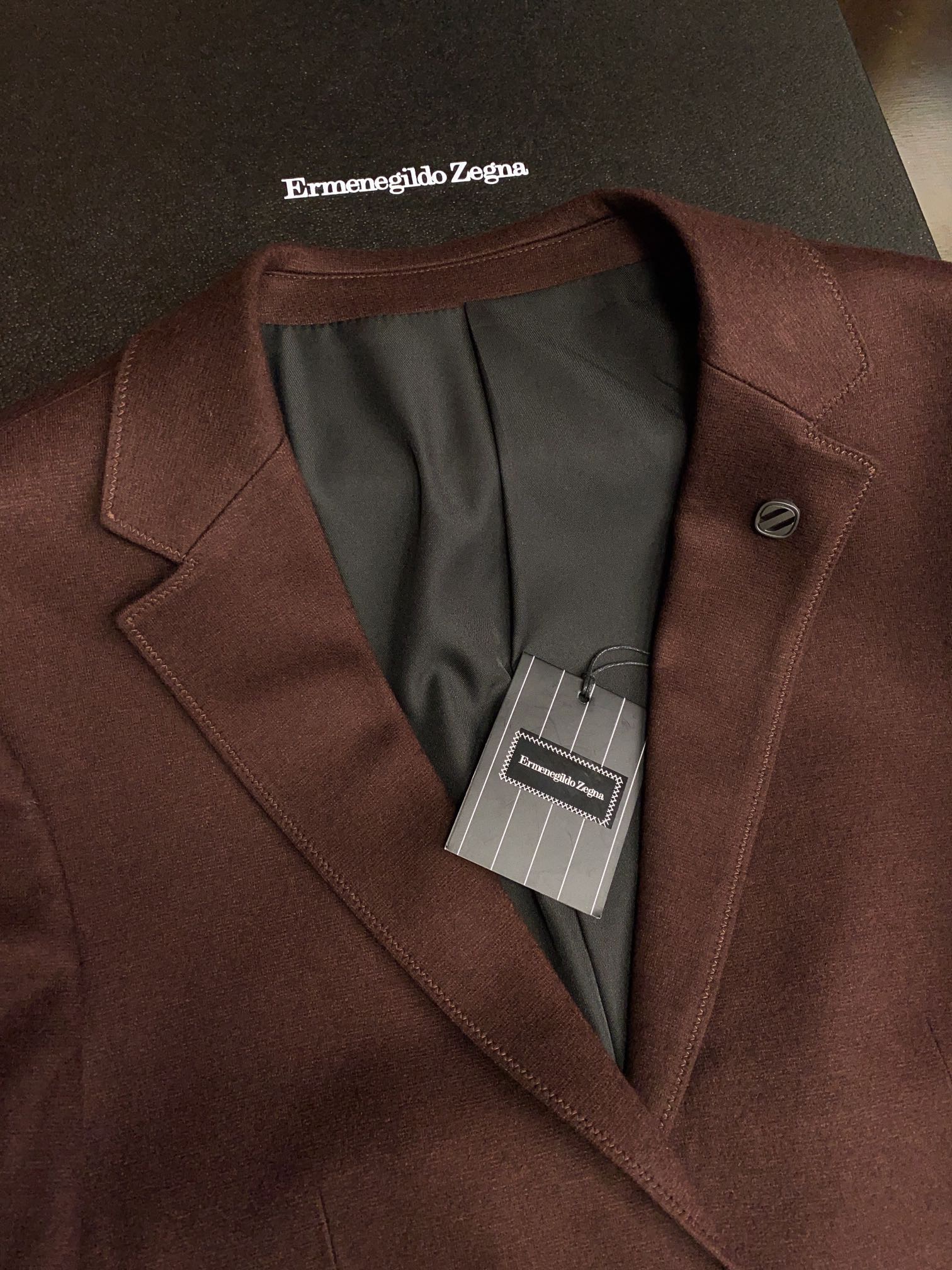 Пиджак мужской в стиле Zegna классический коричневого цвета
