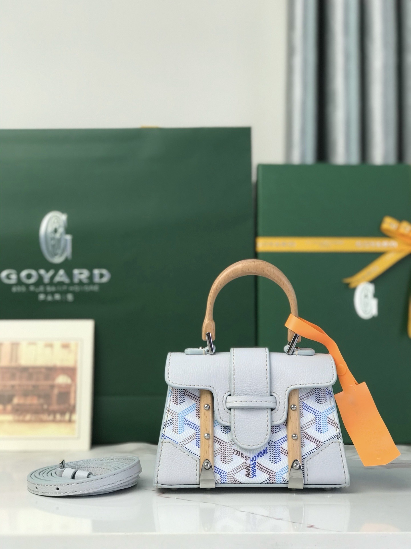 Сумка женская Goyard Saïgon Nano серого цвета