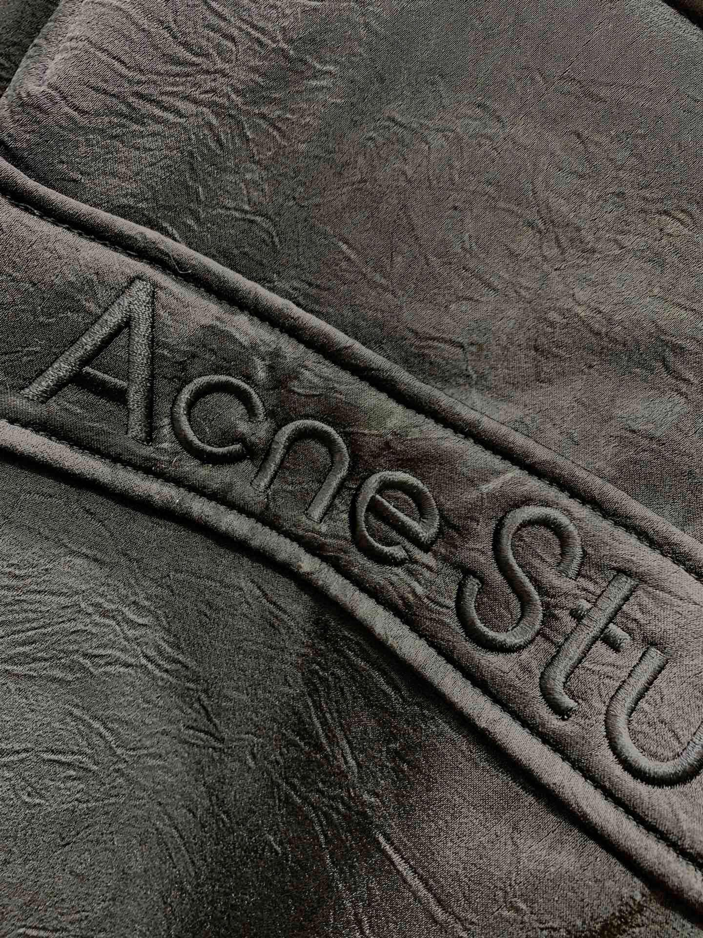 Куртка-бомбер женская в стиле Acne Studios из плотного хлопка премиум-класса, чёрного цвета
