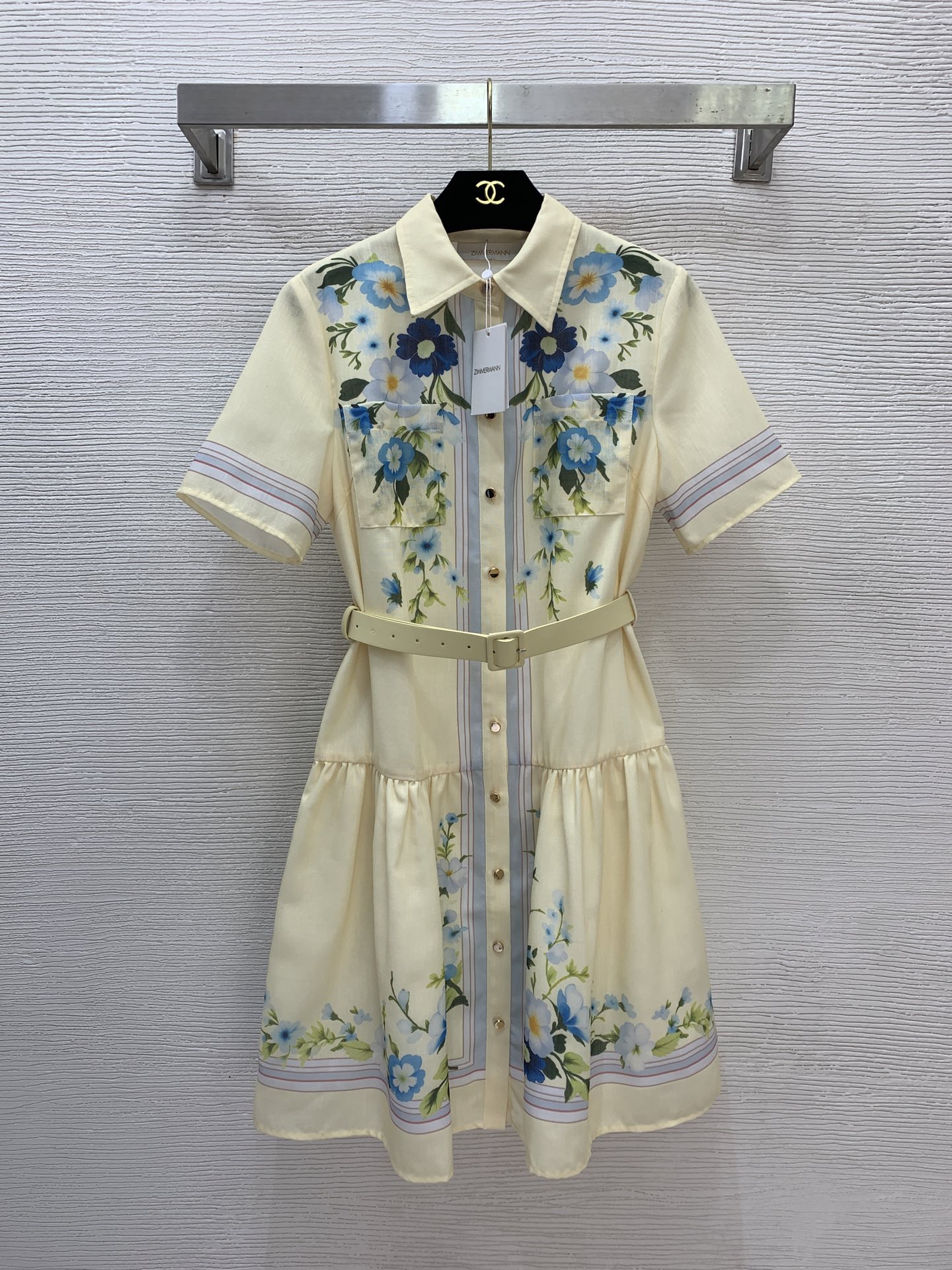 Платье женское в стиле Zimmermann с цветочным принтом и поясом