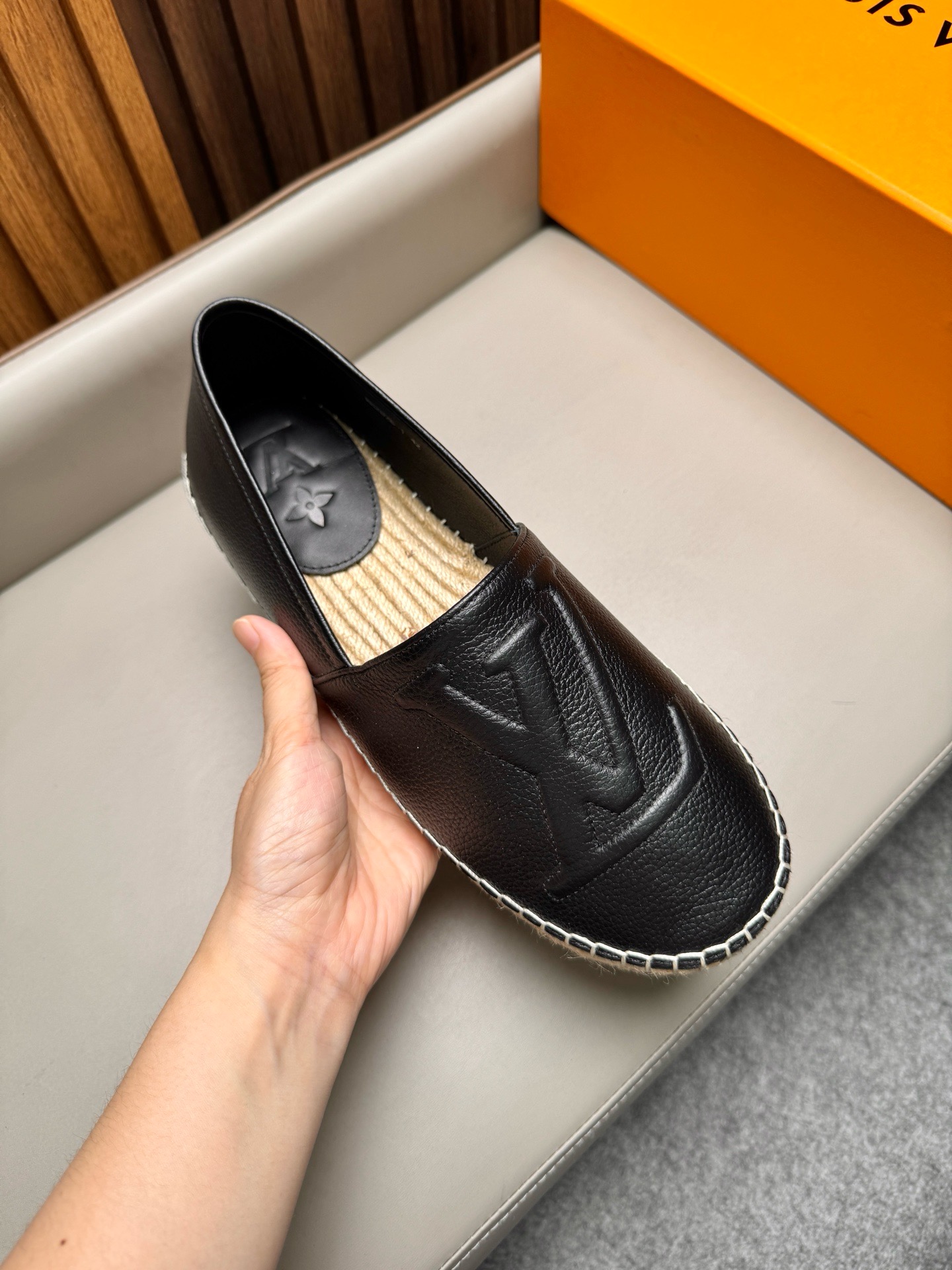 Эспадрильи мужские в стиле Louis Vuitton чёрного цвета