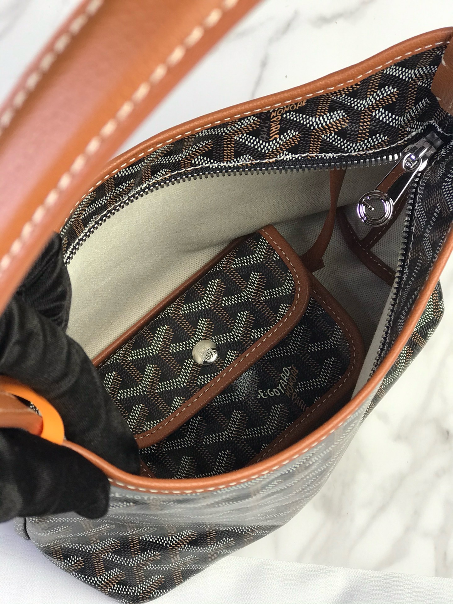 Сумка женская Goyard Hobo Mini чёрного цвета