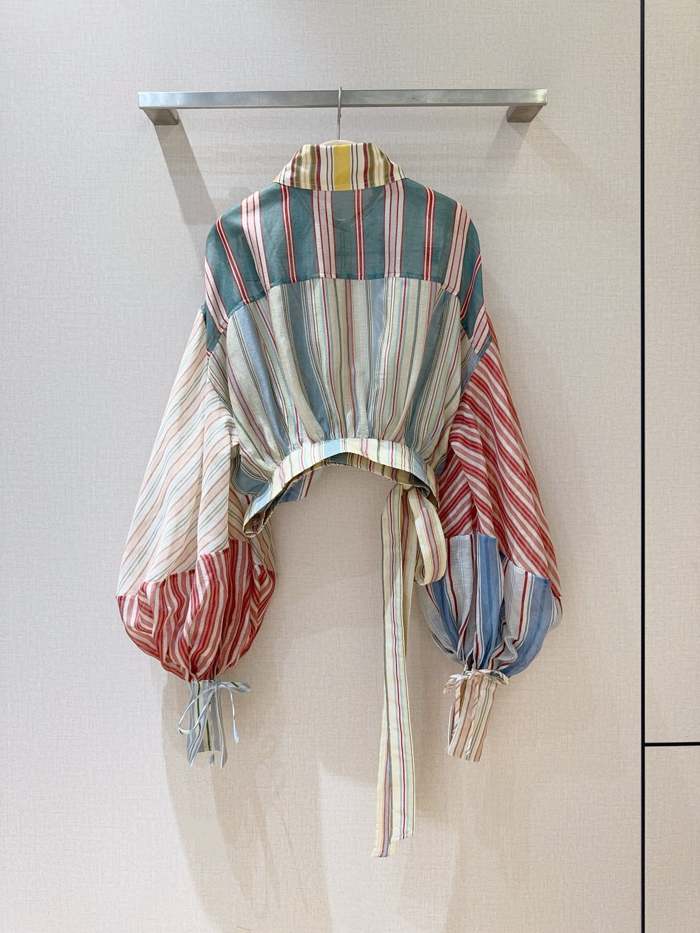 Платье женское в стиле Zimmermann  из льна и шёлка мультиколор в полоску с поясом