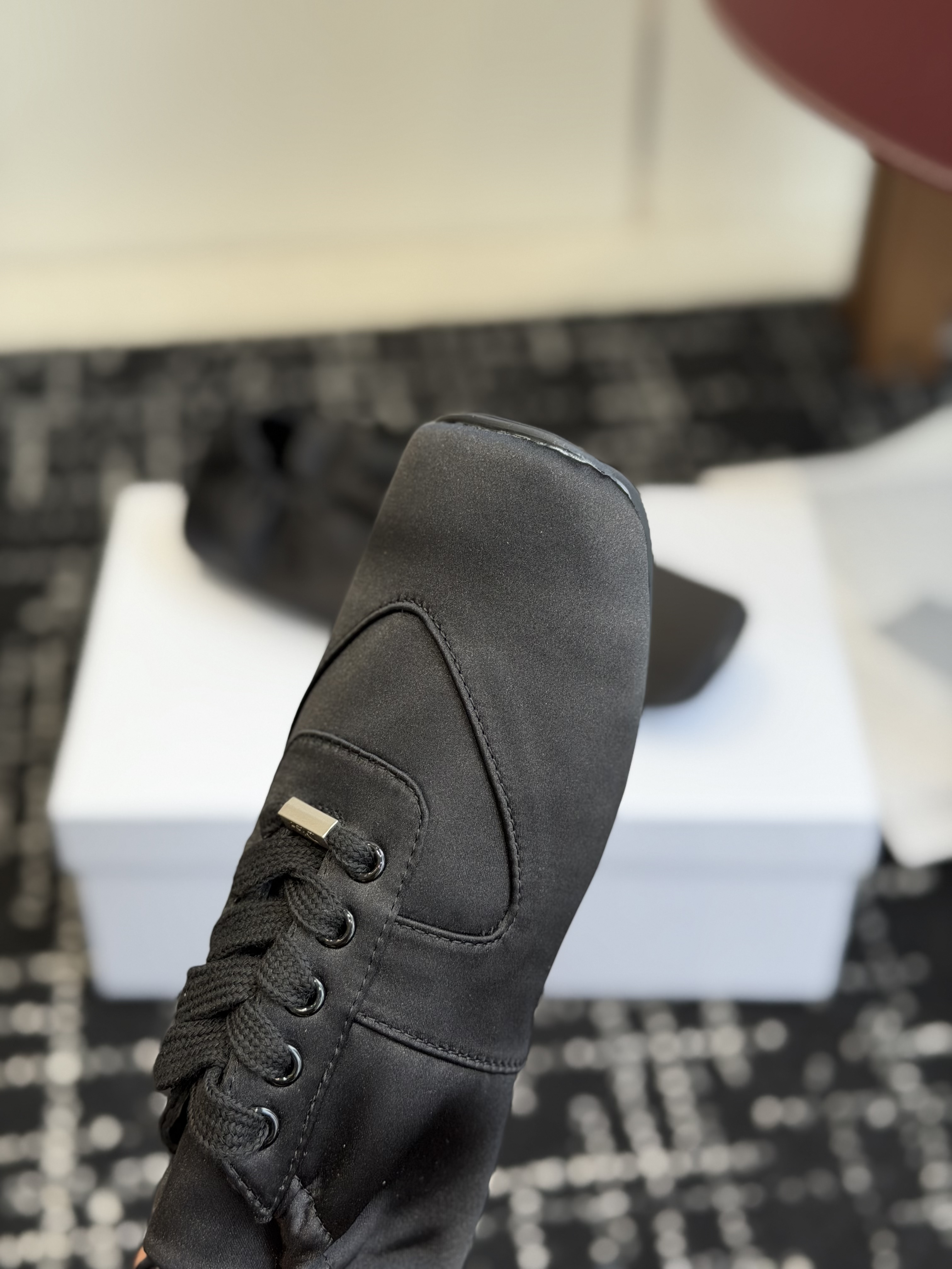 Кеды женские в стиле Dior D-Coeur чёрного цвета