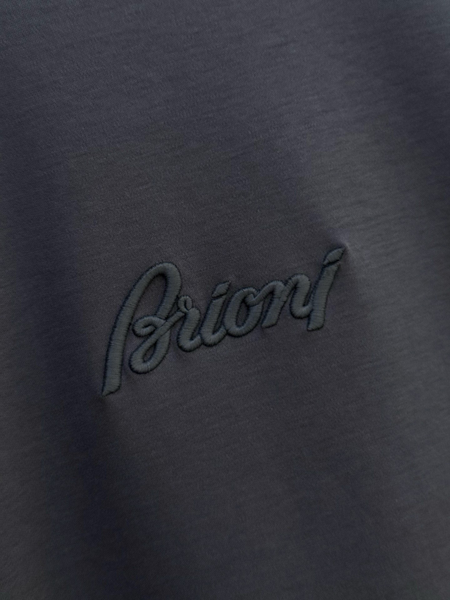 Лонгслив мужской в стиле Brioni Bri с эффектом двойного слоя из хлопка серого цвета