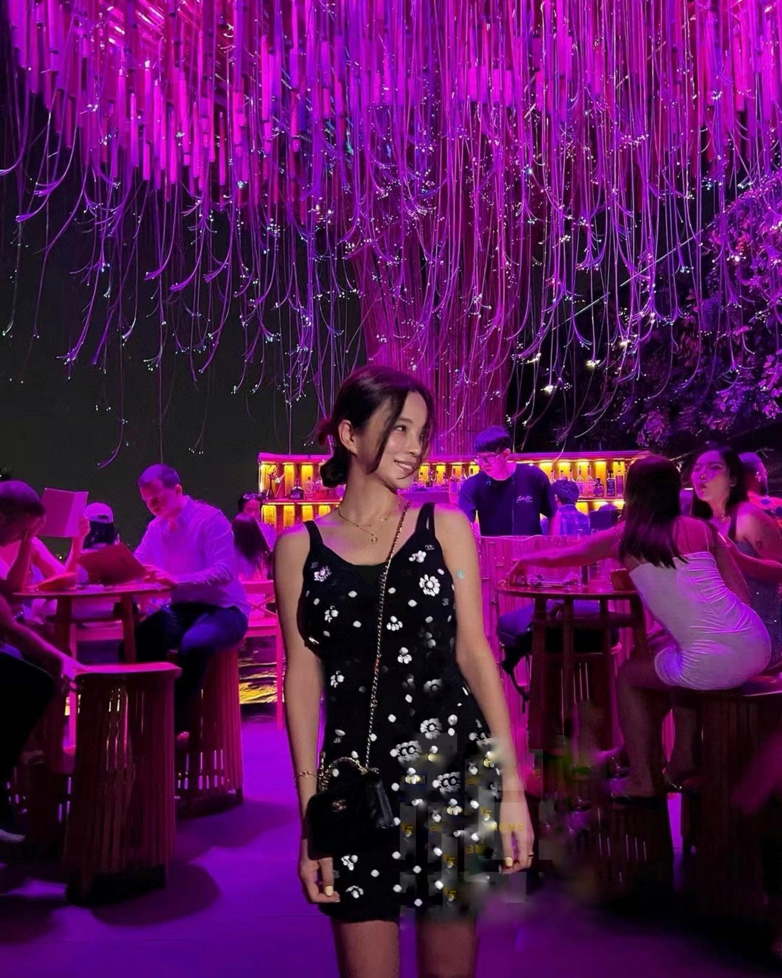 Платье женское в стиле Chanel из фактурного твида с цветочным узором