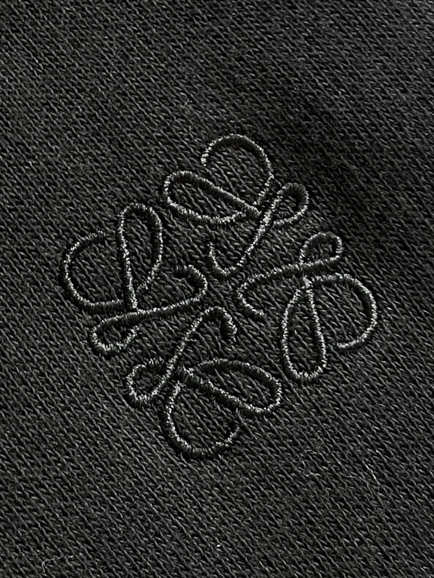 Худи Loewe графитового цвета с кожаными шнурами и вышивкой Anagram