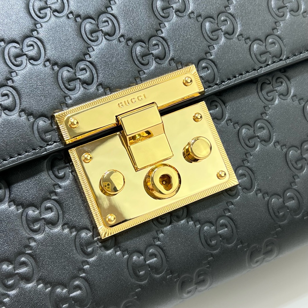 Сумка женская в стиле Gucci Padlock черного цвета