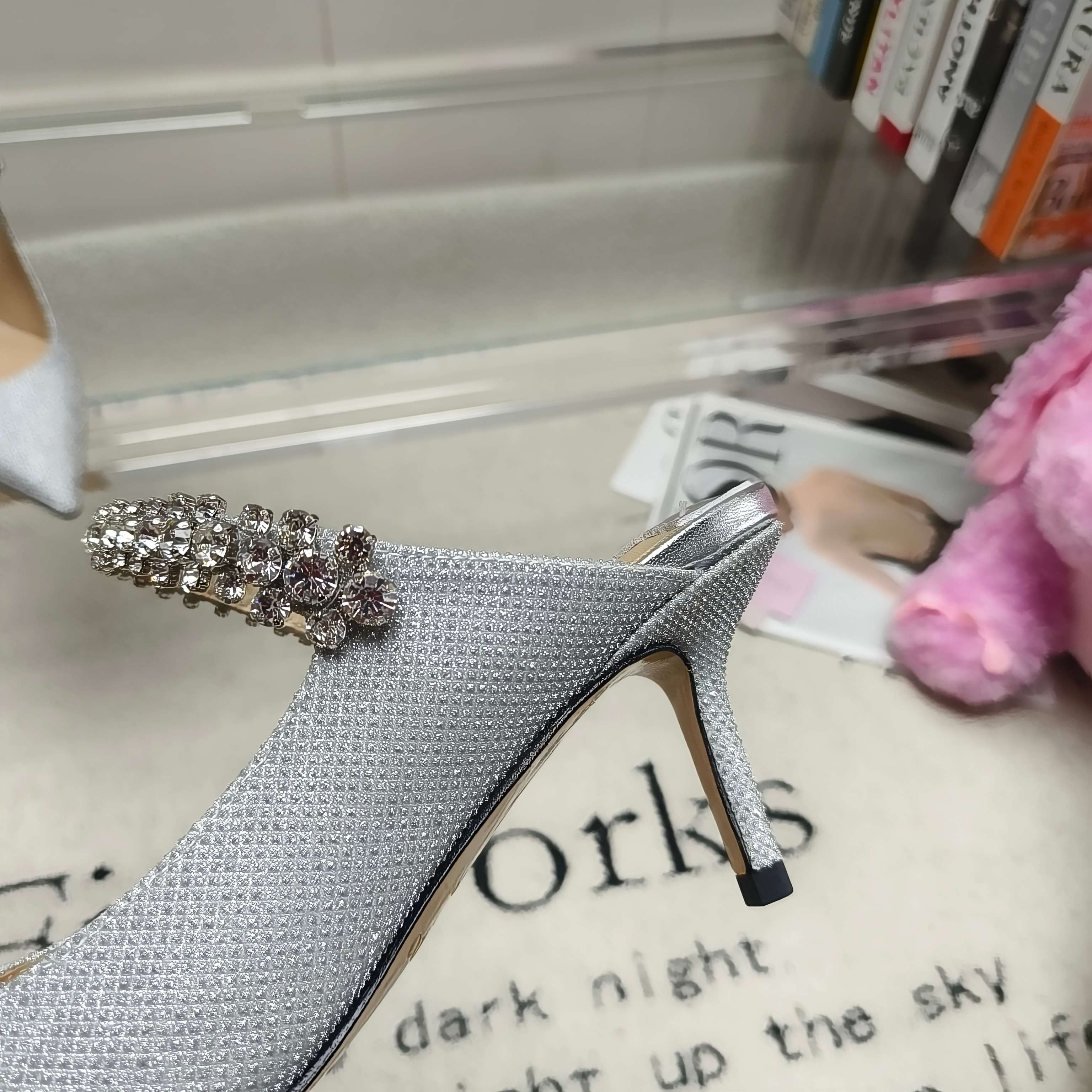 Мюли женские в стиле Jimmy Choo голубого цвета