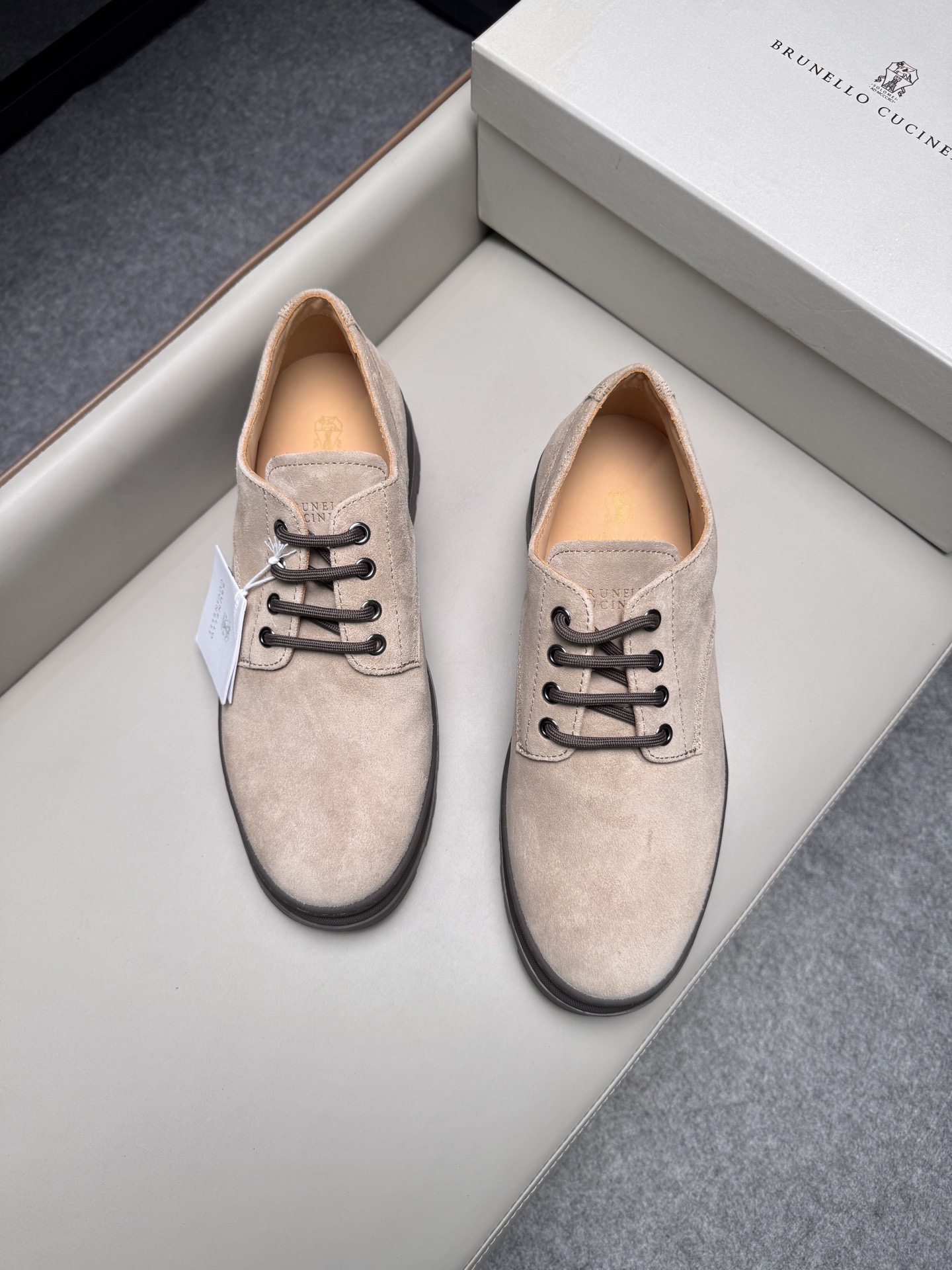 Туфли мужские в стиле Brunello Cucinelli светло-бежевого цвета