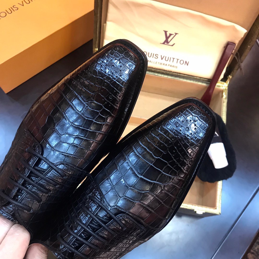 Оксфорды мужские в стиле Louis Vuitton чёрного цвета