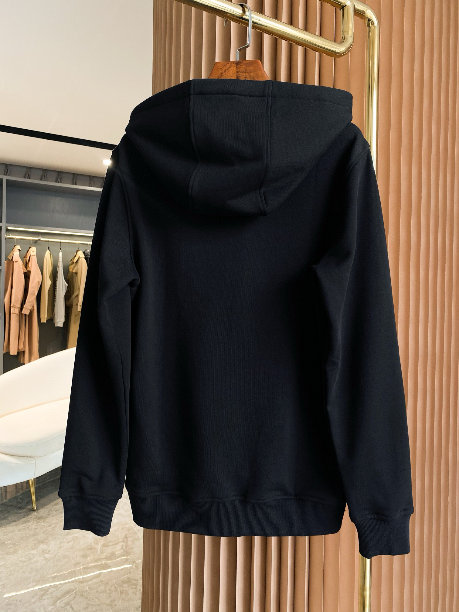 Худи унисекс в стиле Burberry из плотного флиса чёрного цвета