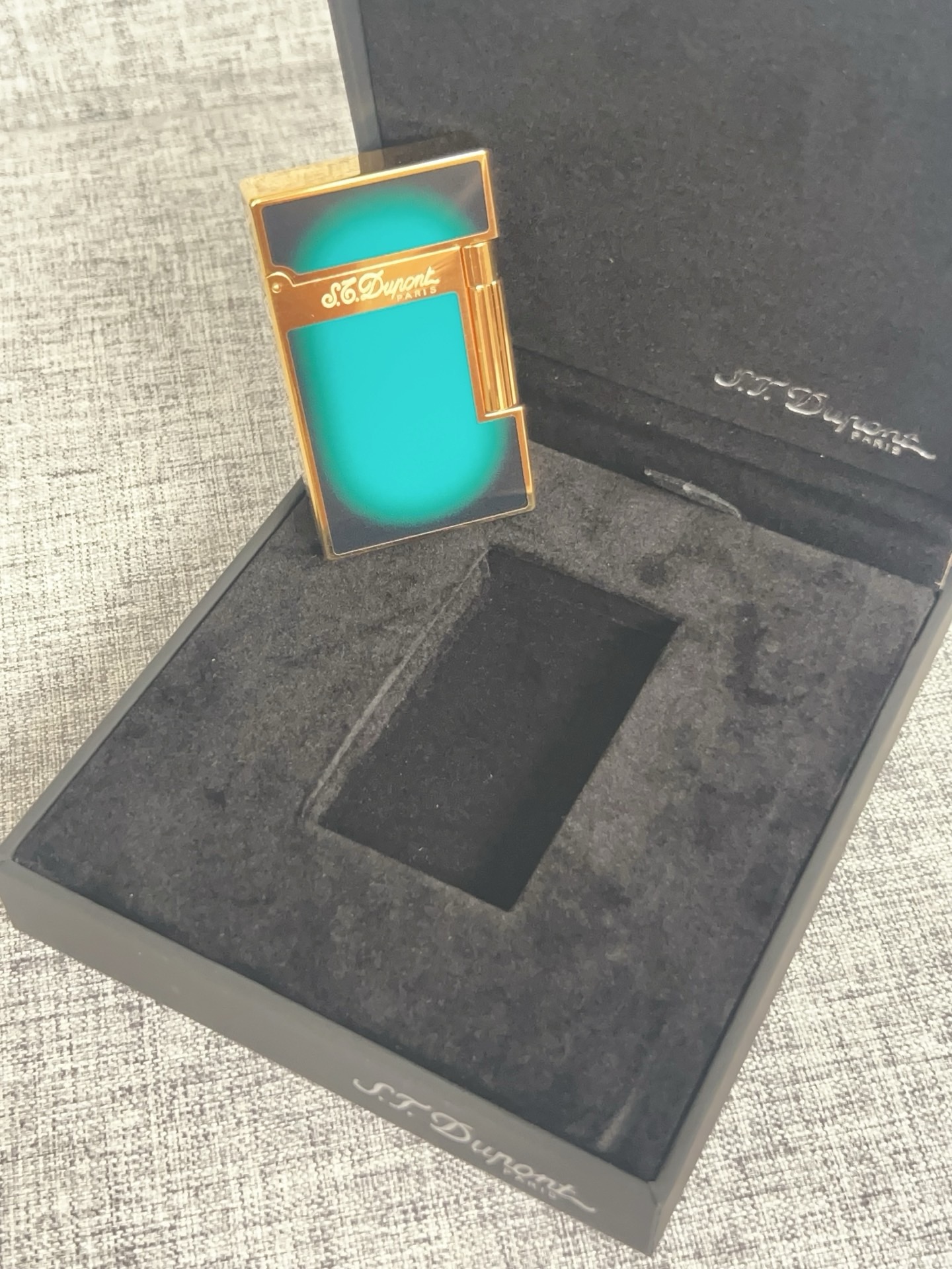 Зажигалка в стиле S.T. Dupont (бирюзового цвета)