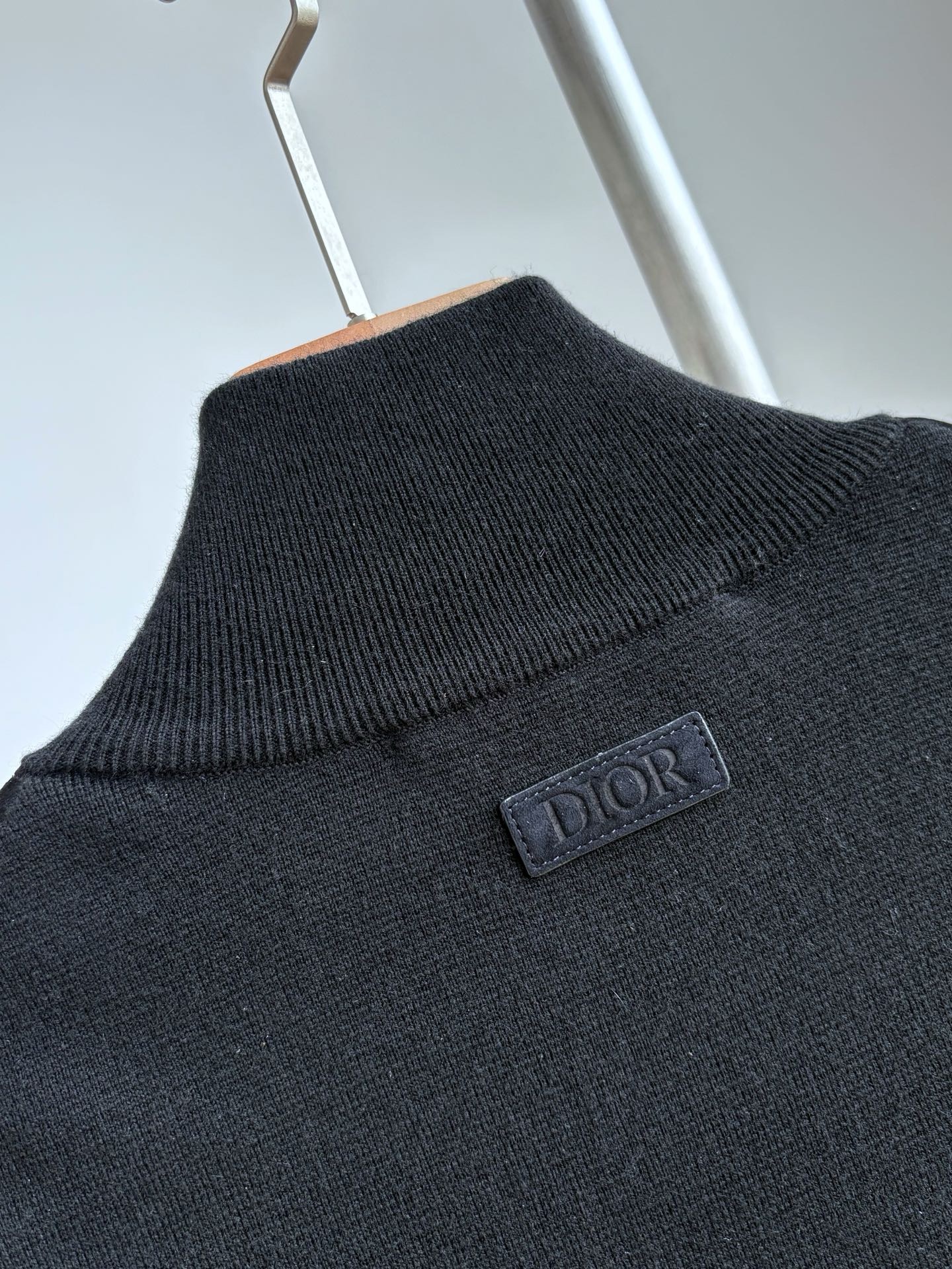 Куртка мужская Dior чёрного цвета с шерстяным трикотажем