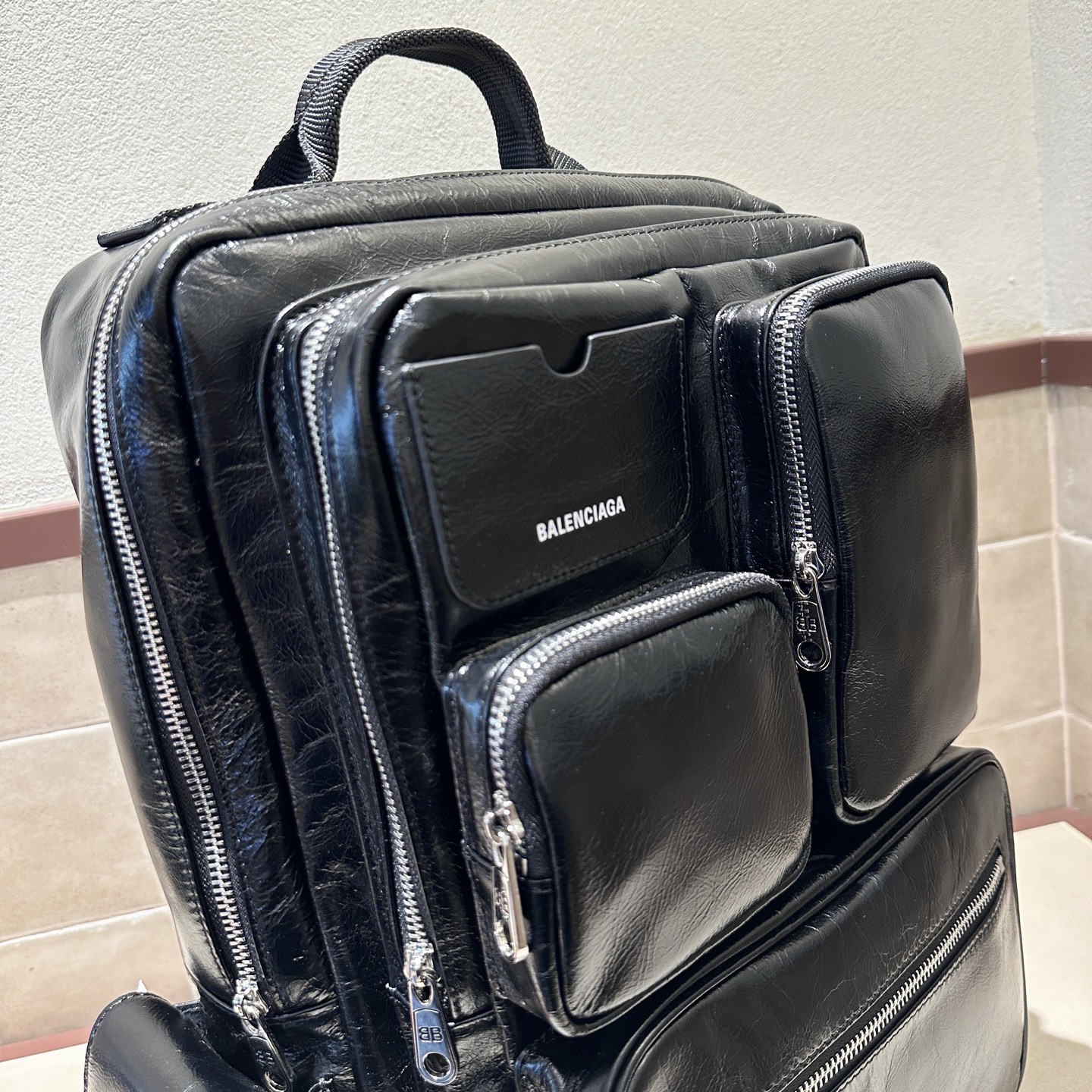 Рюкзак мужской в стиле Balenciaga Superbusy чёрного цвета