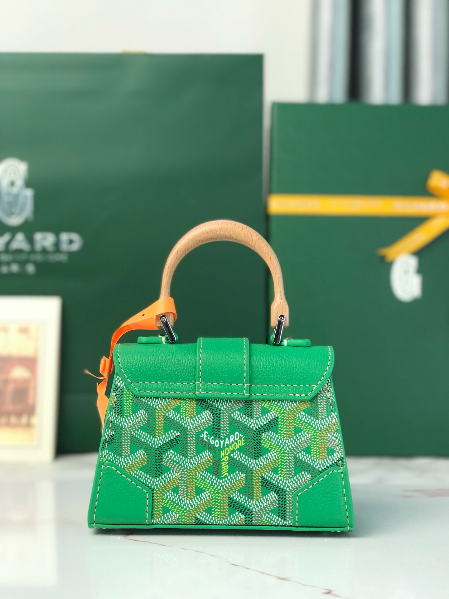 Сумка женская Goyard Saïgon Nano зелёного цвета