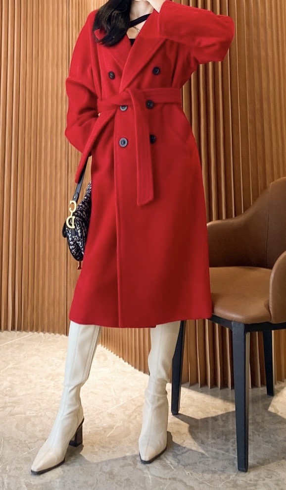 Пальто женское в стиле Max Mara Anne-Marie Beretta красного цвета