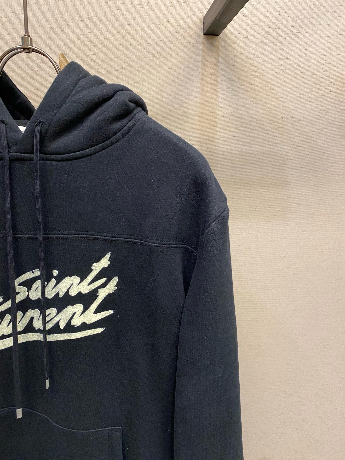 Худи Saint Laurent тёмно-синего цвета с логотипом