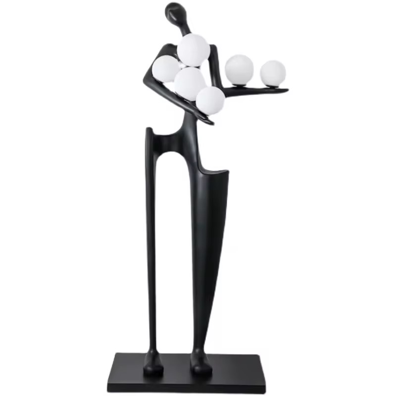 Торшер напольный дизайнерский светодиодный в виде фигуры человека с шаровыми плафонами