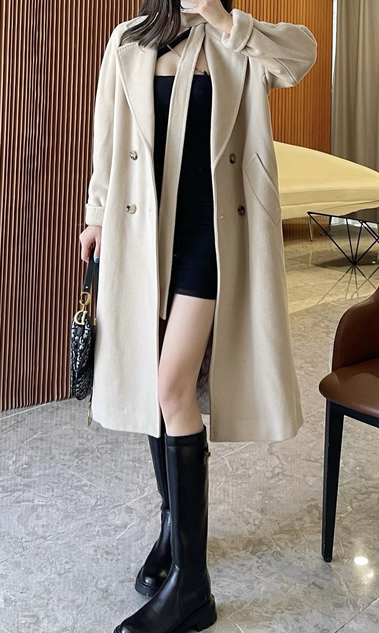 Пальто женское в стиле Max Mara Anne-Marie Beretta бежевого цвета