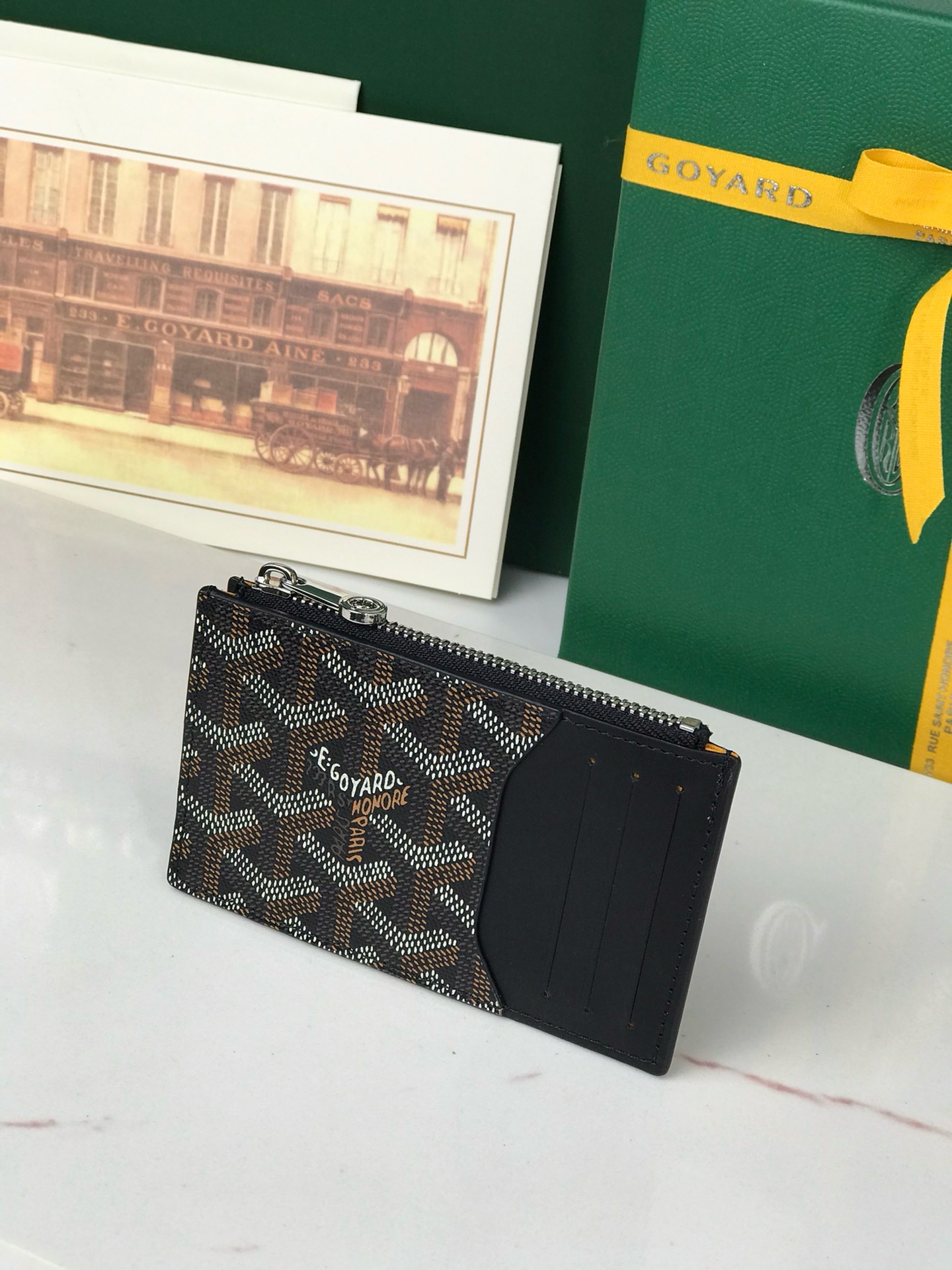 Картхолдер Goyard Bourbon чёрного цвета
