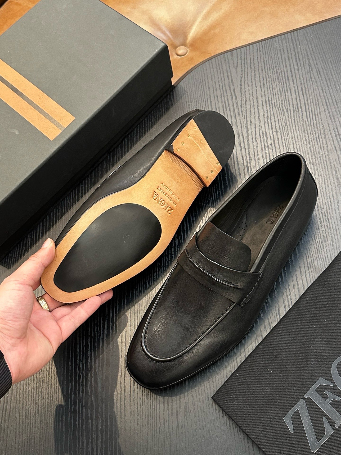 Лоферы мужские Zegna чёрного цвета