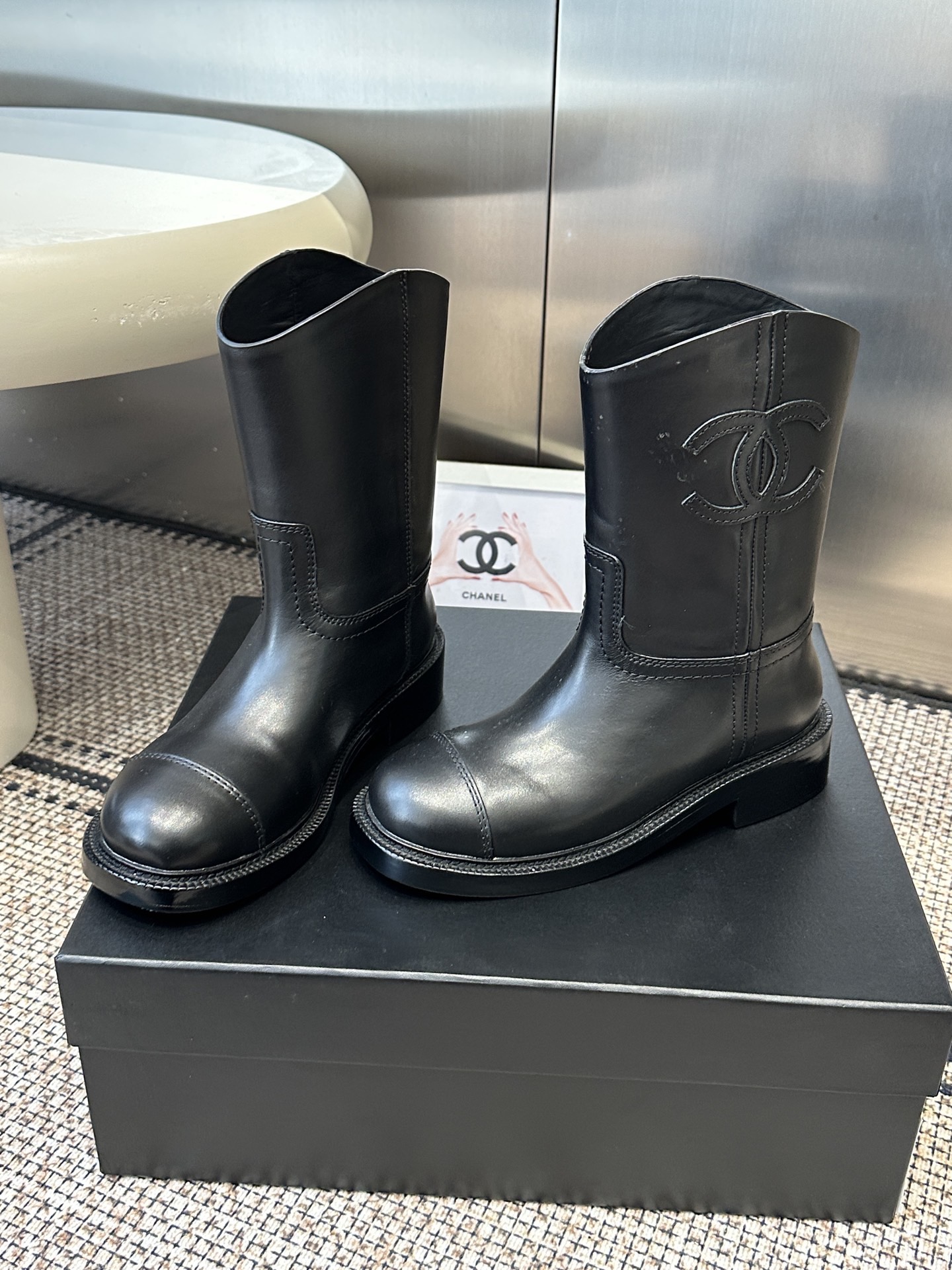 Сапоги женские Chanel High Boots черного цвета