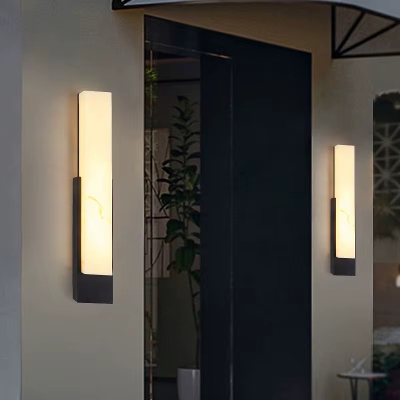 Светильник настенный светодиодный влагозащищённый в минималистичном стиле с эффектом мрамора