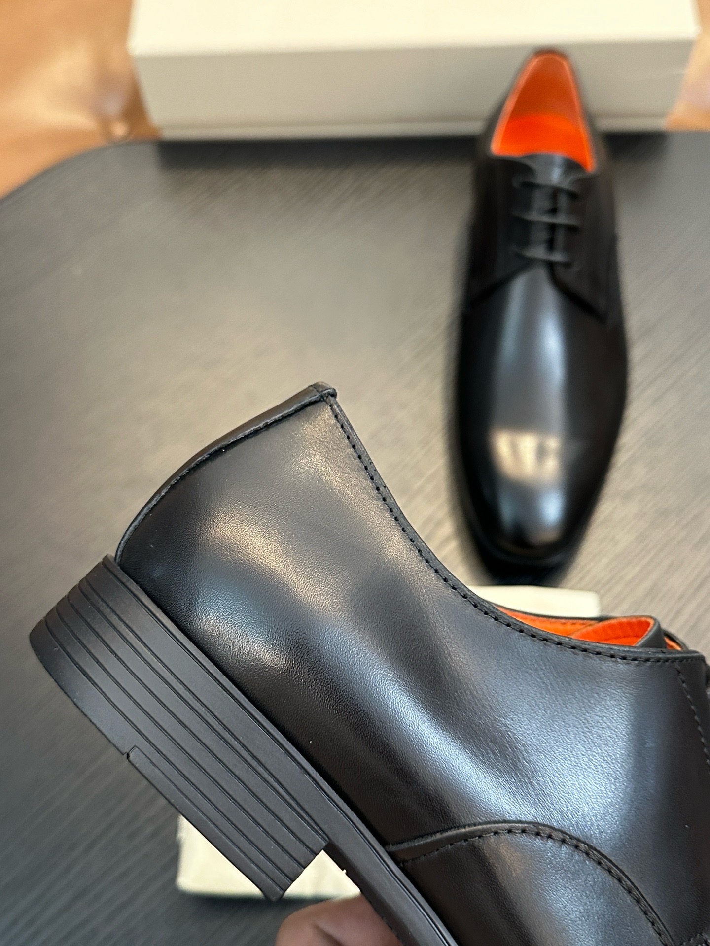 Дерби мужские в стиле Santoni чёрного цвета