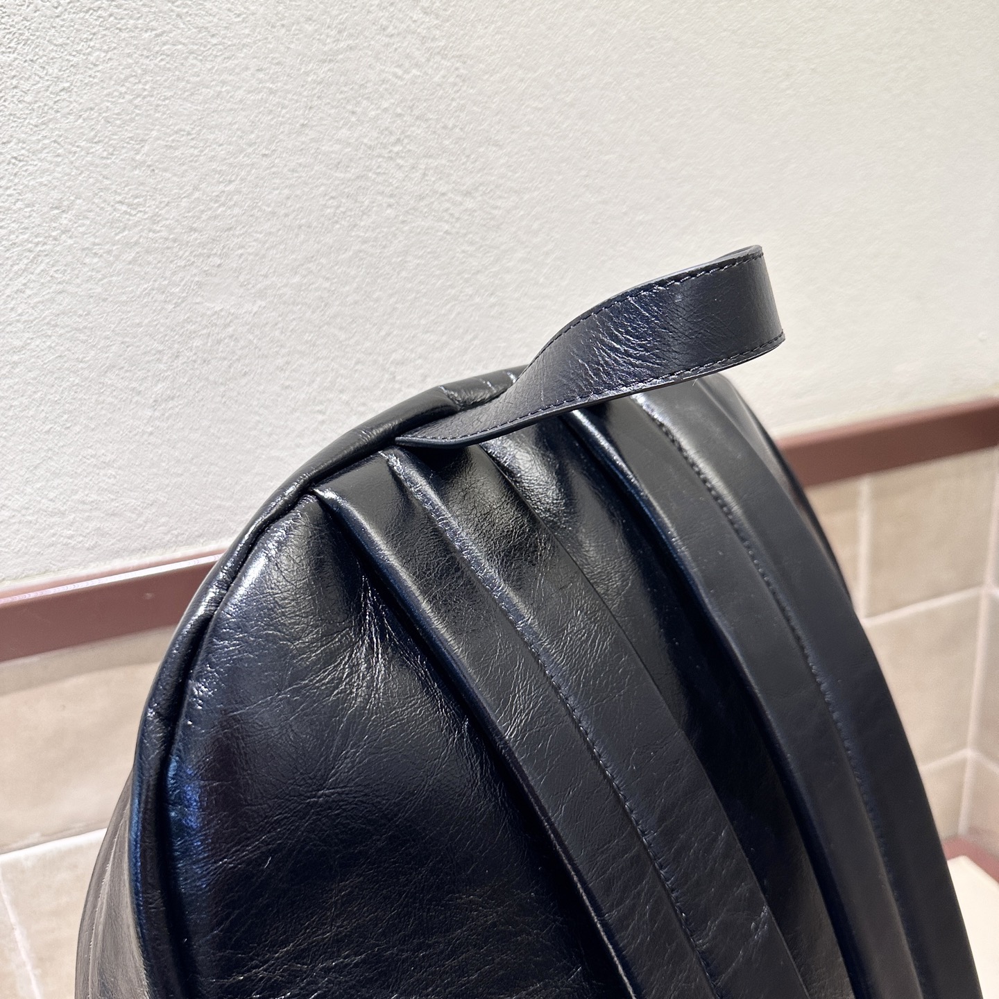 Рюкзак мужской в стиле Balenciaga Monaco из натуральной кожи чёрного цвета