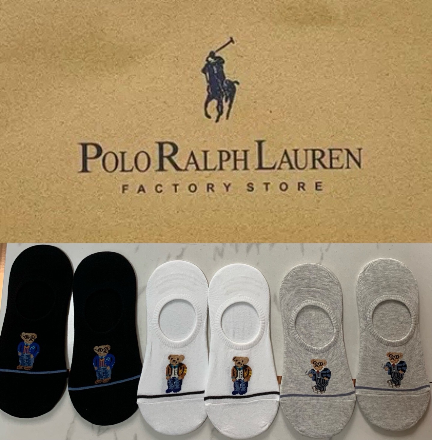 Носки женские в стиле Ralph Lauren короткие (набор 6 пар)