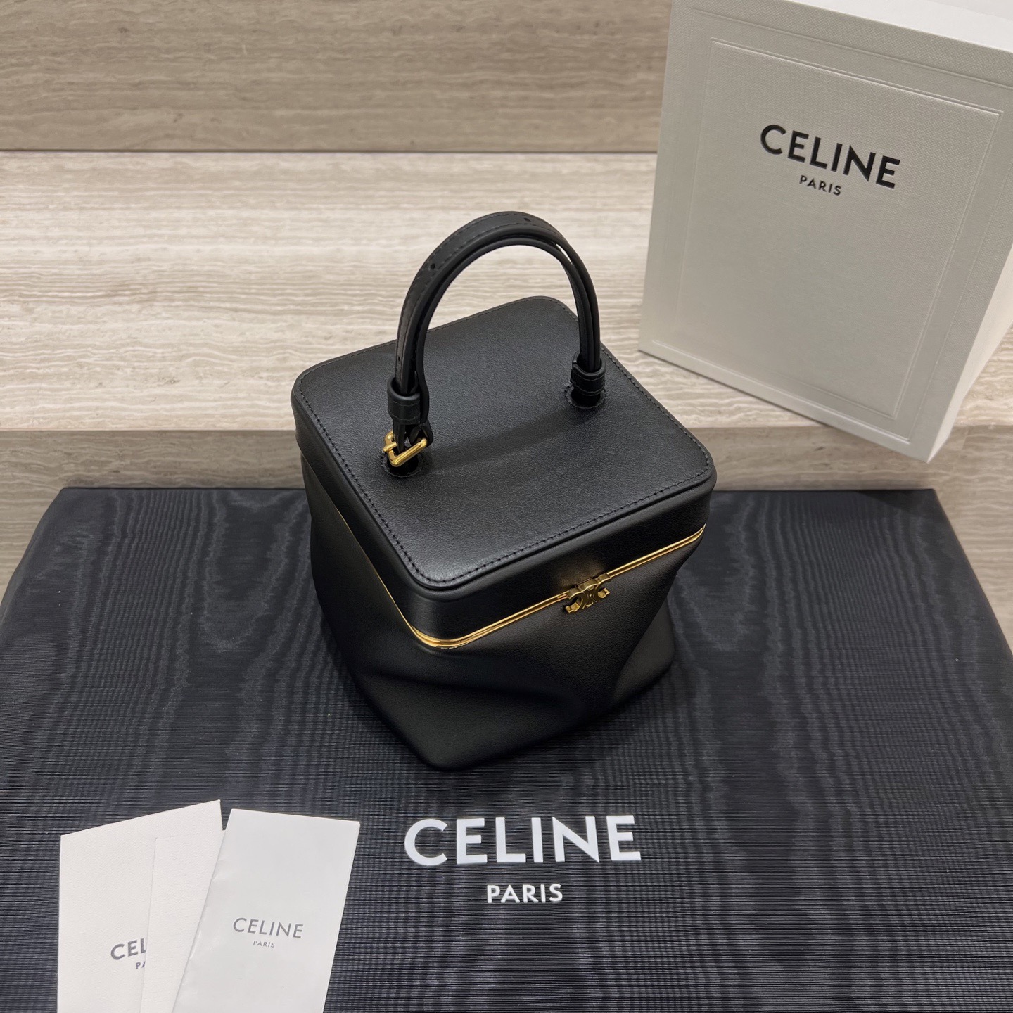 Сумка женская Celine Triomphe Frame чёрного цвета