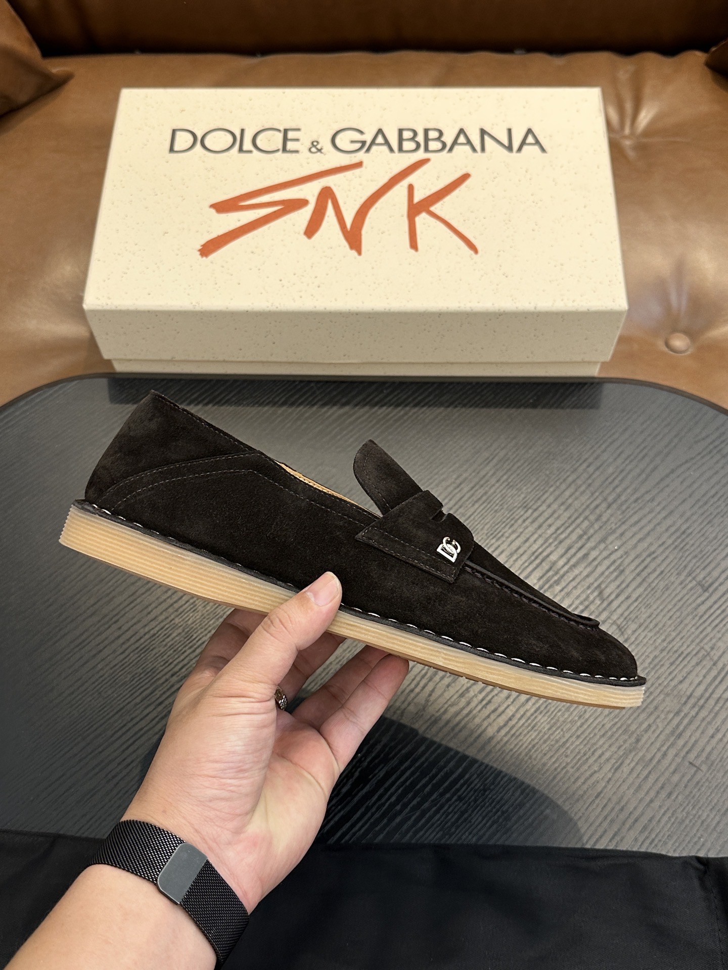 Лоферы мужские в стиле Dolce & Gabbana New Florio чёрного цвета