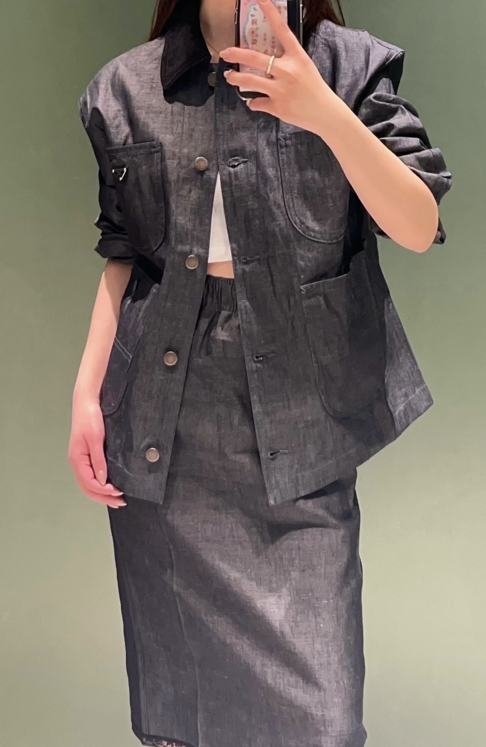 Юбка женская Prada Chambray тёмно-серого цвета