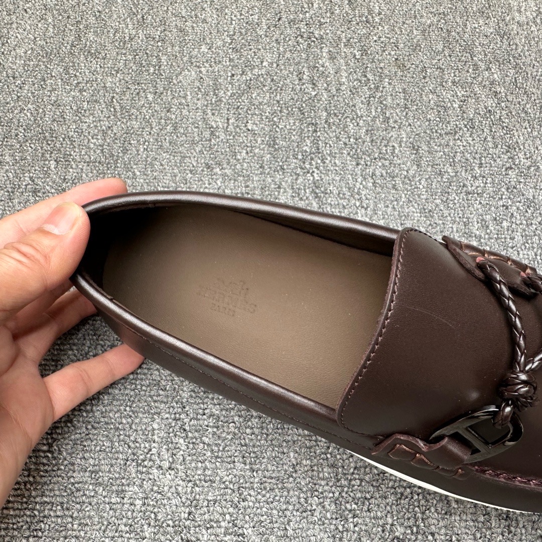 Лоферы мужские Hermès Like коричневого цвета