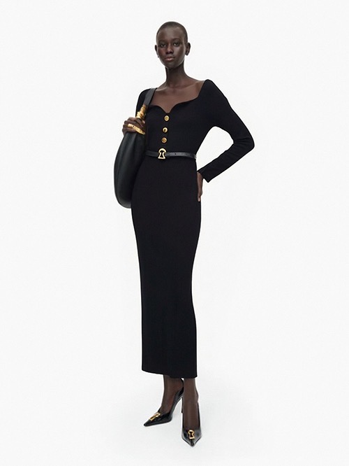 Платье женское Schiaparelli с квадратным вырезом чёрного цвета
