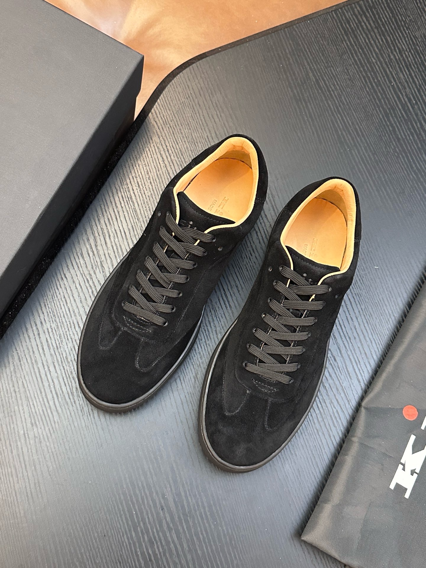 Кеды мужские в стиле Kiton чёрного цвета