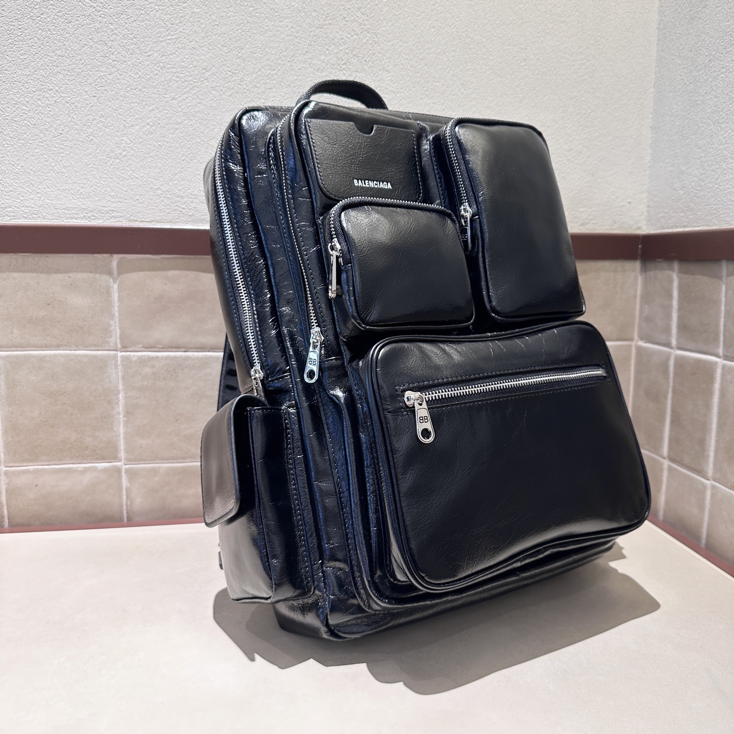 Рюкзак мужской в стиле Balenciaga Superbusy чёрного цвета