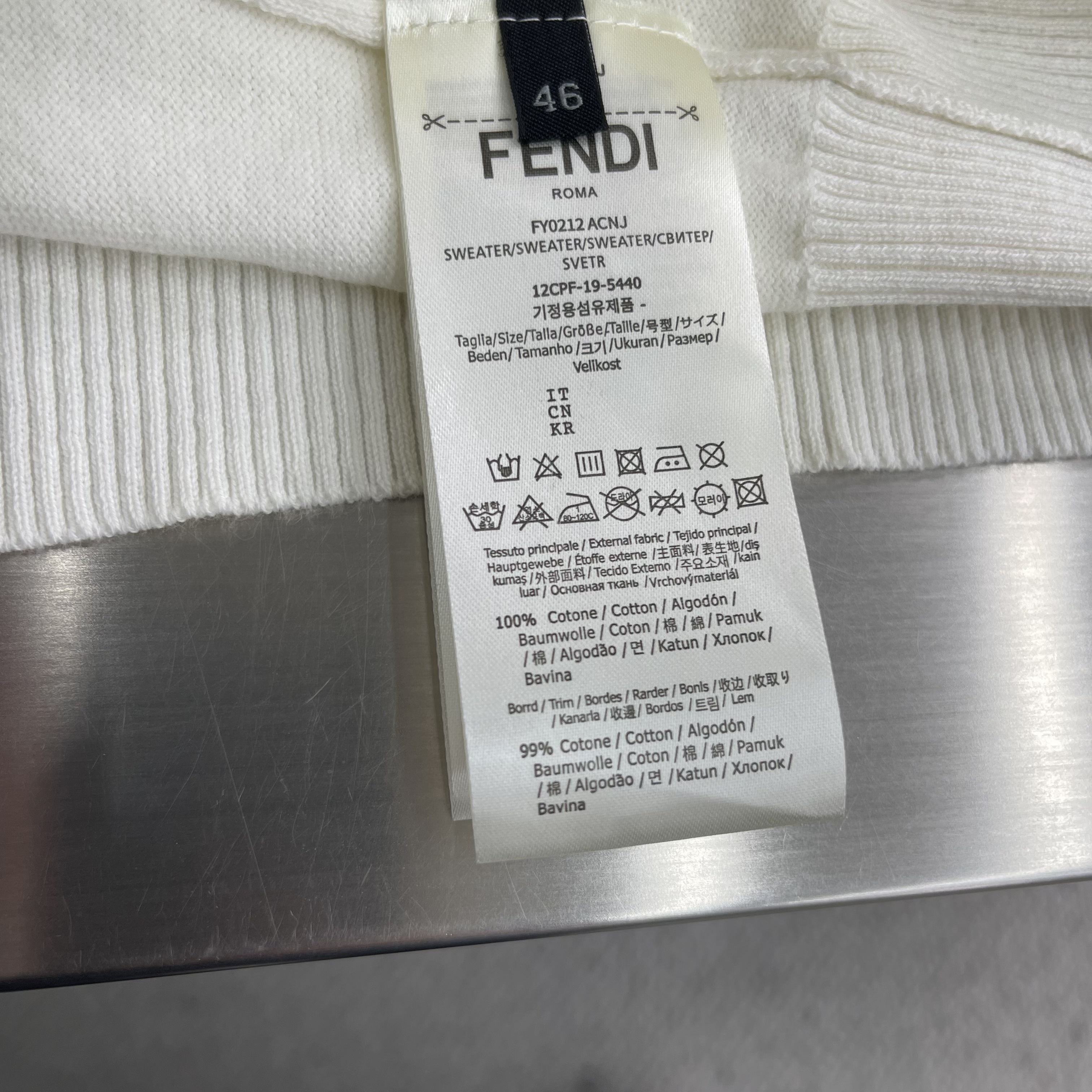 Футболка мужская в стиле Fendi с вышивкой логотипа