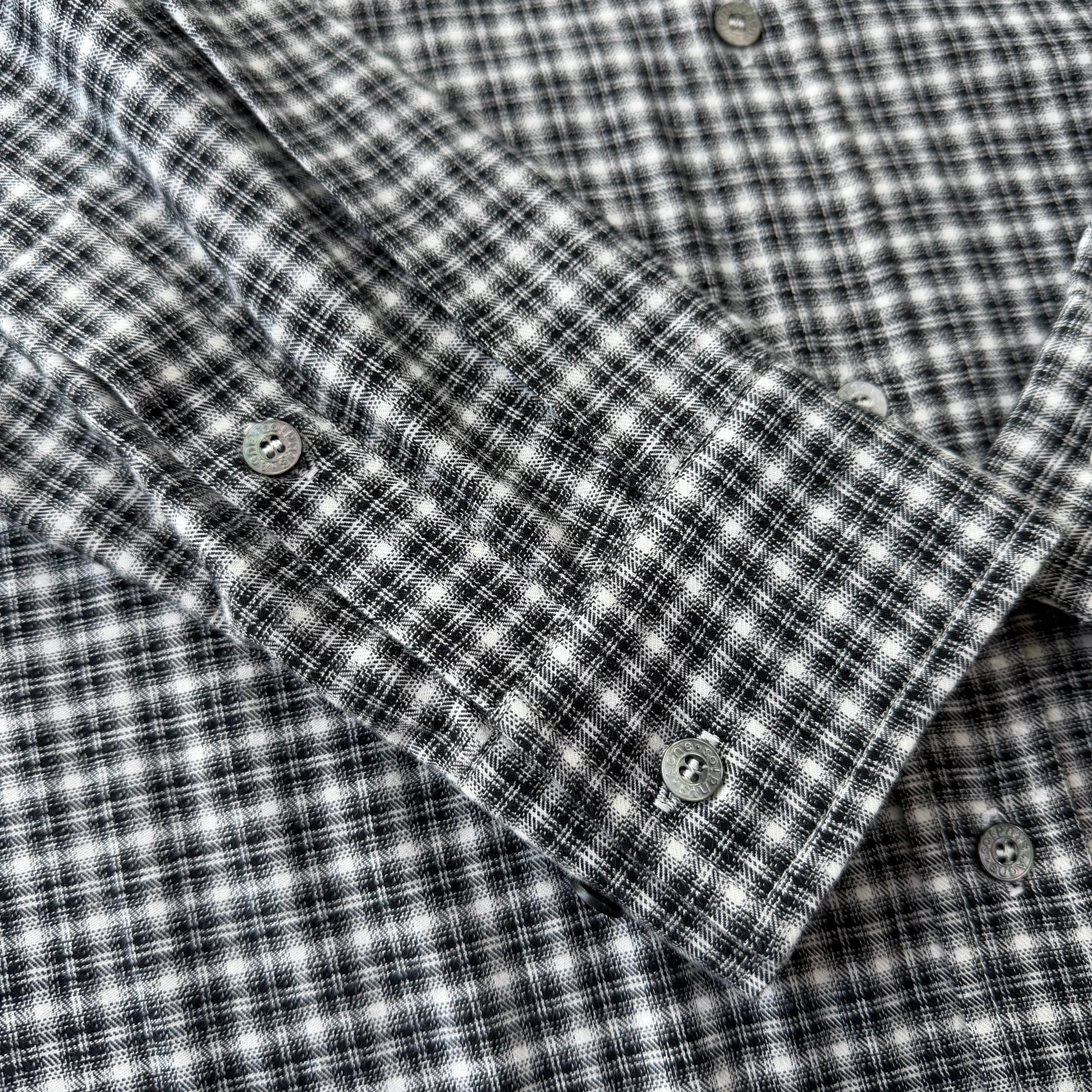 Рубашка мужская в стиле Acne Studios в чёрно-белую клетку